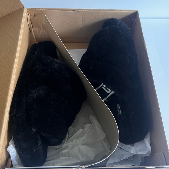 UGG Black Furry Slippers - Picture 5 of 6